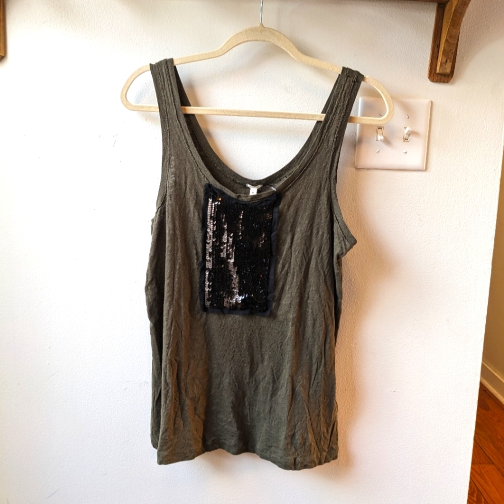 J. Crew sequined cotton tank top